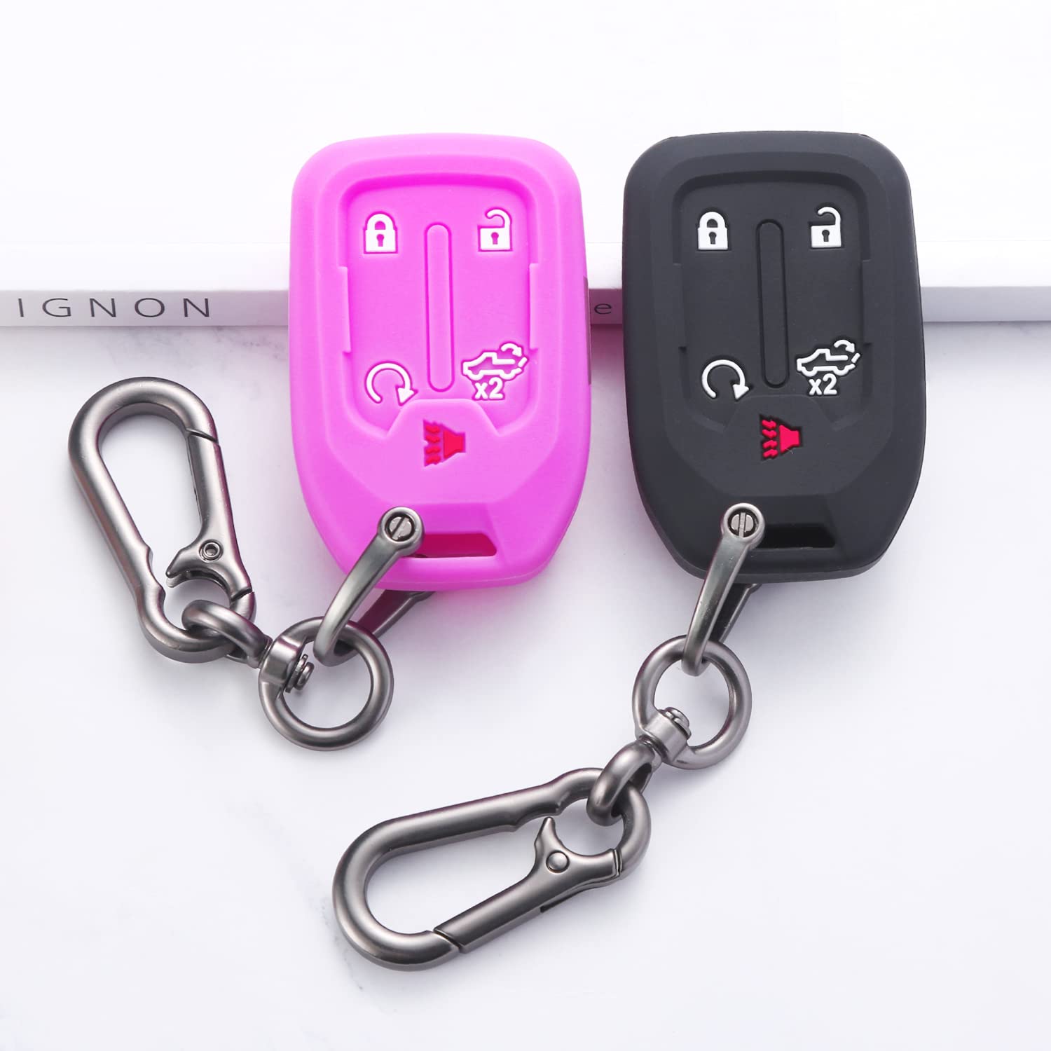 Tandrive 2Pcs Silicone Smart Key Fob Case Cover For 2023 2022 2021 2020 2019 Chevy Silverado And Gmc Sierra 1500 2500Hd 3500Hd,